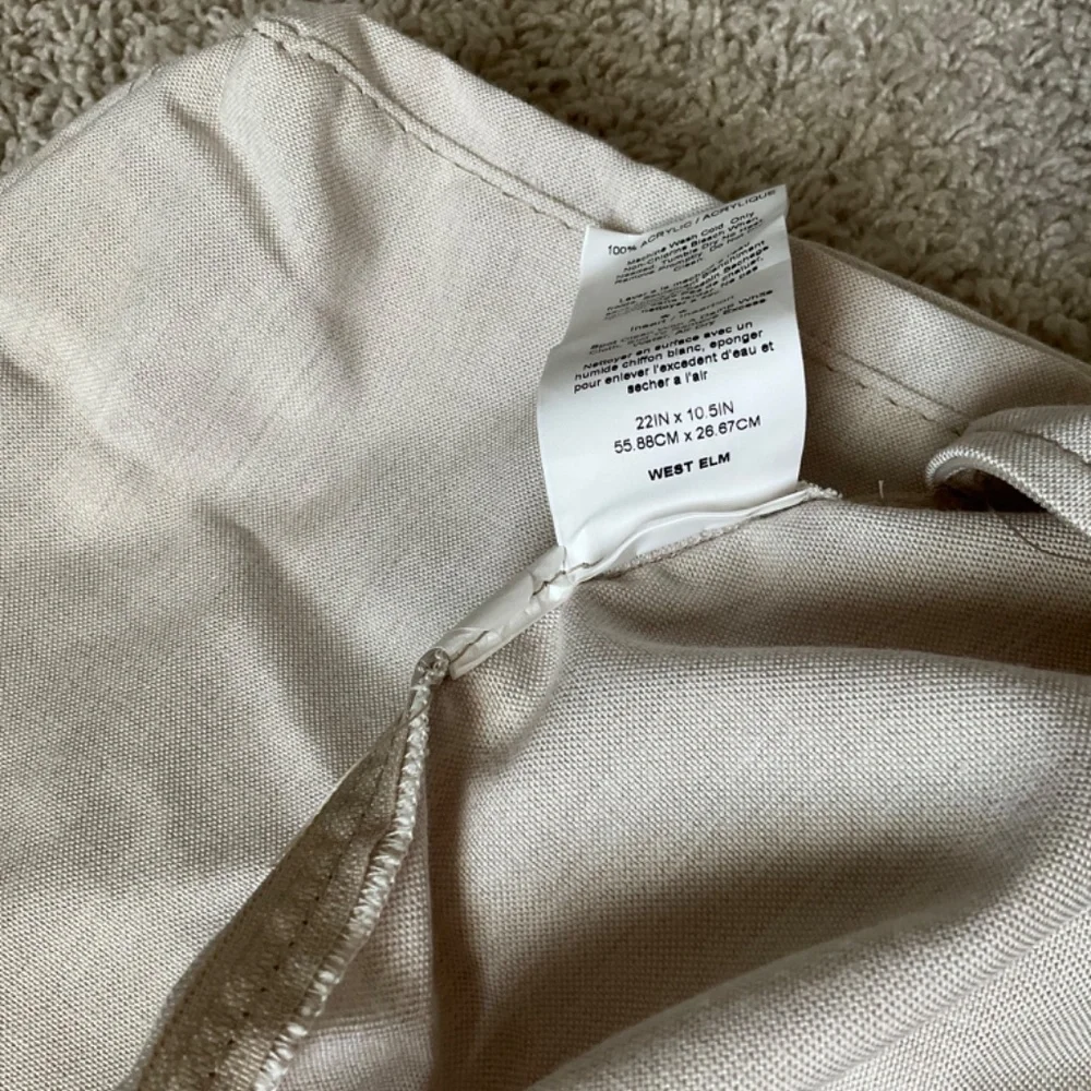 West Elm Porto Outdoor Swivel Chair Cushion Covers. Pumice.